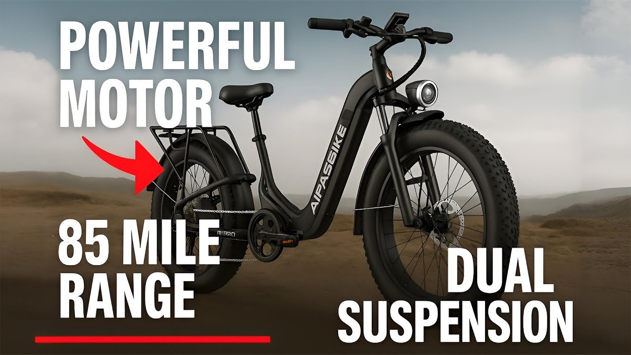 Aipas M1 Pro Electric Bike – 1800W Motor, 85 Mile Range & Dual Suspension