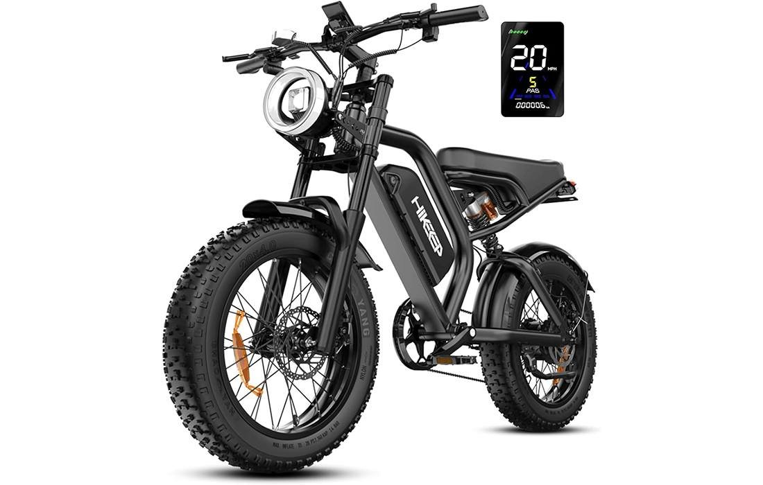 HiKeep K6 Electric Bike with 20x4 fat tires and dual suspension
