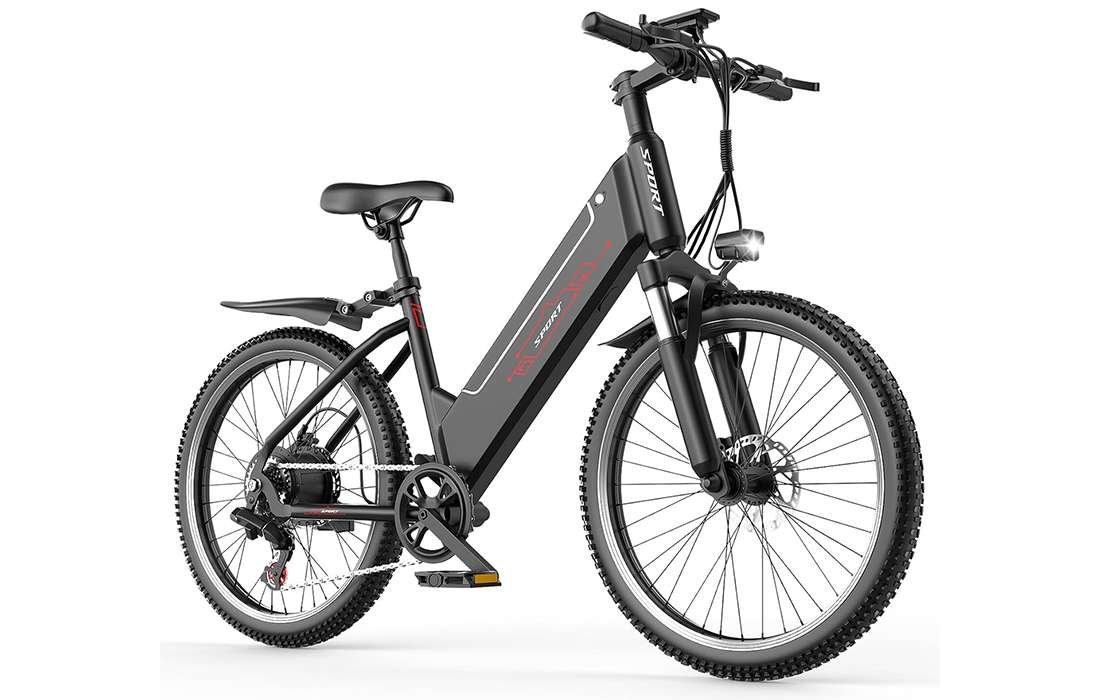 Pikabike F26 electric bike riding through the city