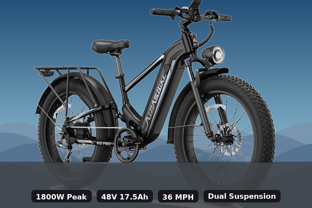 Aipas M2 Pro E-Bike Review: 36 MPH Top Speed, Dual Suspension, 85-Mile Range Aipas M2 Pro Electric Bike Review
