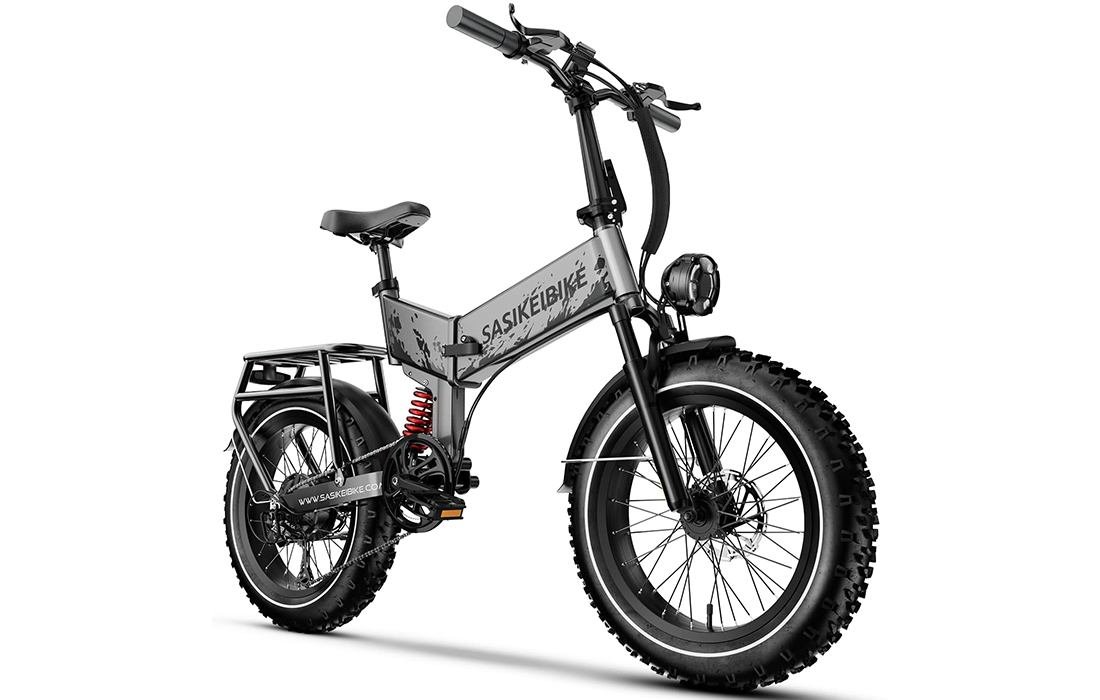 Sasikeibike E7 Electric Bike Review: 52V/20Ah Power, 30+ mph Speed & Full Suspension Sasikeibike E7 folding full-suspension fat-tire electric bike