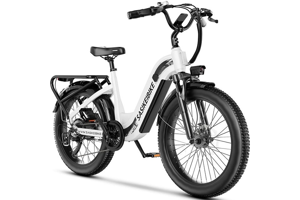 Is the SASIKEIBIKE C6 the Best Long-Range Commuter Under $1,000? SASIKEIBIKE C6 step-through electric bike in blue with 24x3.0 tires