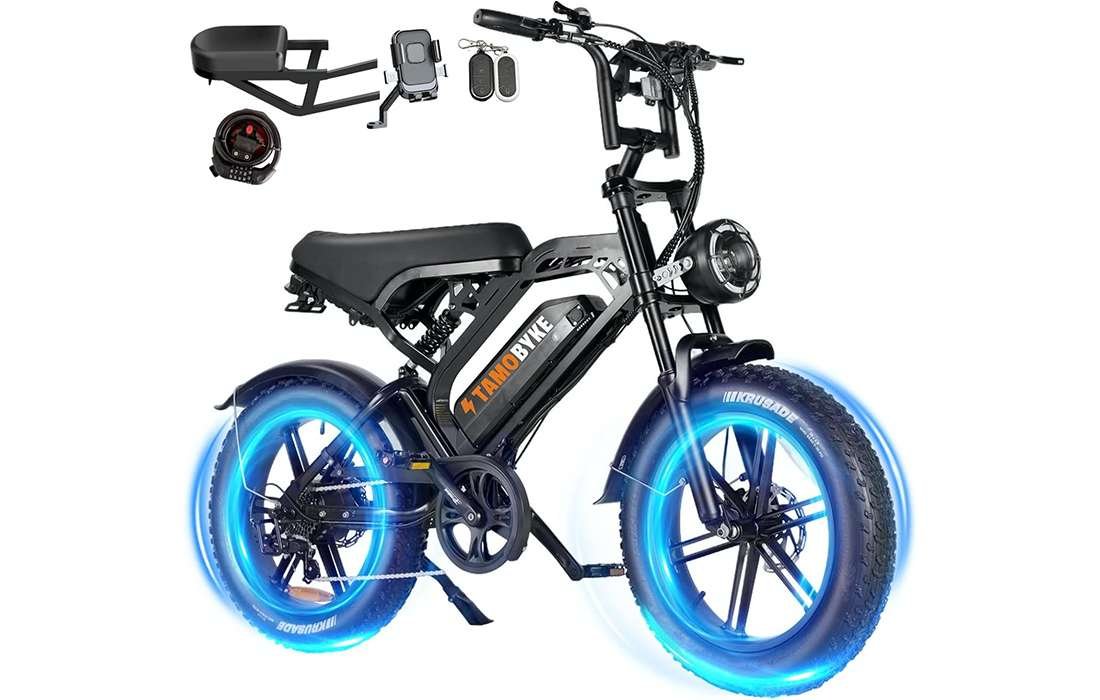 Tamobyke V20 4.0 moped-style electric bike with 20x4.0 fat tires