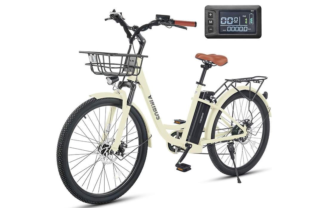 Is the Viribus BZ1 the Best City Cruiser? 500W Motor, 624Wh Battery, 20 mph Viribus BZ1 Step-Thru Electric Bike with basket and rear rack