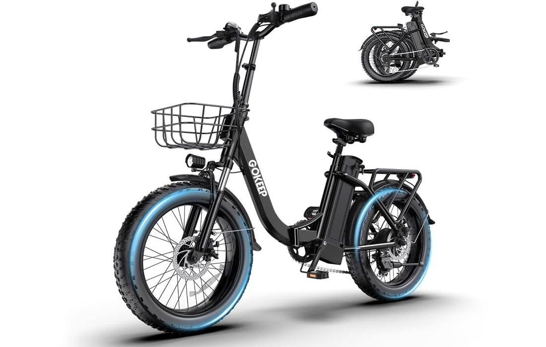 GOKEEP L20 folding electric bike with basket and rear rack