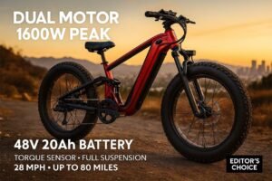 PUCKIPUPPY Golden Retriever Pro Review: 1600W Dual-Motor, 80-Mile Range Golden Retriever Electric Bike Review: Full Suspension, Hydraulic Brakes, 28mph