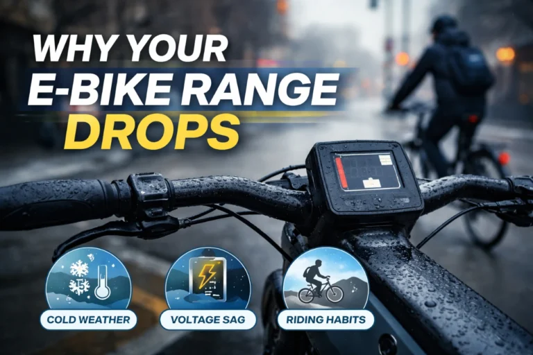 Why Your E-Bike Range Drops: Cold, Voltage Sag, and Real-World Fixes Why Your E-Bike Range Drops Faster Than Expected (Science + Riding Habits)