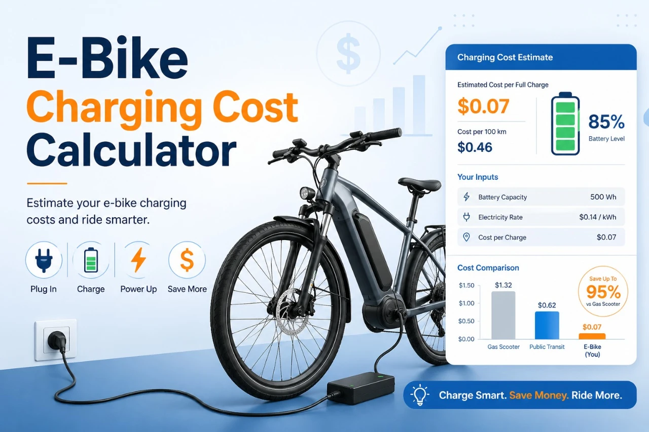 E-Bike Charging Cost by Battery Size, Electricity Rate, and Use