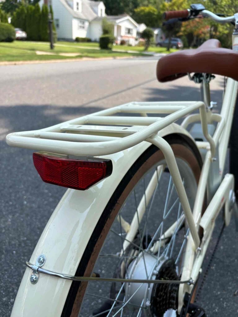 Beaumont Rev 3 rear cargo rack, full fender, and battery-operated taillight
