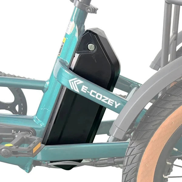 VTUVIA E-Cozy battery mounted behind the seat tube